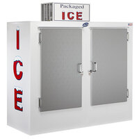 Leer 64AS-R290 64" Outdoor Auto Defrost Ice Merchandiser with Straight Front and Galvanized Steel Doors