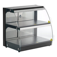 Avantco OAM2A 26" Black Countertop Merchandiser with LED Lighting and 2 Shelves - 120V