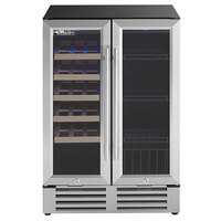 AvaValley WBRC-20-DZ Dual Section Dual Temperature Full Glass Door Commercial Wine Cooler