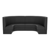 QA Group Cascade 96" Long Ebony Plain 1/2 Circle Booth - 36" High