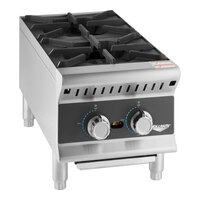 Vollrath HPG2-12 Cayenne 2 Burner Countertop Hot Plate / Range, Natural / LP Gas