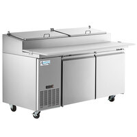 Avantco SSPPT-2 68" 2 Door Refrigerated Pizza Prep Table