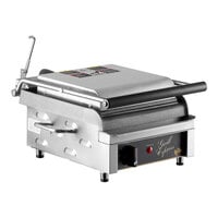 Star Grill Express GX10IS-120V 10" Single Sandwich Grill with Smooth Cast Iron Plates - 10" x 10" Cooking Surface - 120V, 1,400W