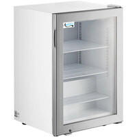 Avantco CFM3 White Customizable Countertop Display Freezer with Swing Door