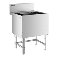 Regency Spec Line 24" x 24" Underbar Ice Bin with 10 Circuit Post-Mix Cold Plate and Bottle Holders - 77 lb.