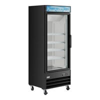 Avantco GDC-23-HC 28 3/8" Black Customizable Left-Hinged Swing Glass Door Merchandiser Refrigerator with LED Lighting