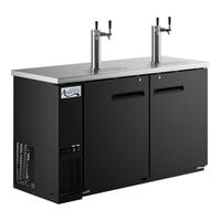 Avantco UDD-60-HC (2) Double Tap Kegerator Beer Dispenser - Black, (2) 1/2 Keg Capacity