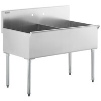 Steelton 24" x 24" x 14" Two-Compartment Utility Sink for (1) 8" Center Faucet