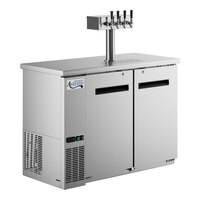 Avantco UDD-48-HC-S Four Tap Shallow Depth Kegerator Beer Dispenser - Stainless Steel, (2) 1/2 Keg Capacity