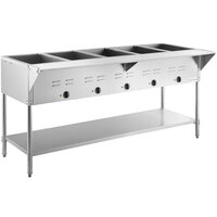 Avantco STE-5S Five Pan Open Well Electric Steam Table with Undershelf - 208/240V, 3750W