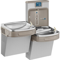 Zurn Elkay LZSTL8WSLP EZH20 8 GPH Light Gray Hands-Free Filtered Bottle Filling Station and Versatile Bi-Level Drinking Fountain - 115V - Chilled