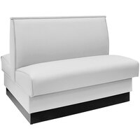 American Tables & Seating 45 1/2" Long White Plain Double Back Fully Upholstered Booth - 42" High