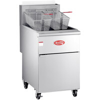 Avantco FF100 Natural Gas 70-100 lb. Stainless Steel Tube Floor Fryer - 150,000 BTU