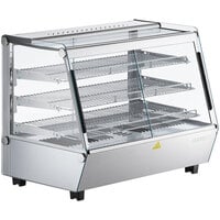 ServIt HDM-36 36" Self / Full Service 3 Shelf Countertop Heated Display Case with Sliding Doors - 120V, 1800W