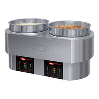 Hatco RHW-2 Dual 11 Qt. Round Heated Food Well with Insets and Lids - 208/240V, 2045-2725W