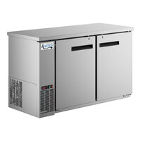 Avantco UBB-60-HC-S 60" Stainless Steel Counter Height Narrow Solid Door Back Bar Refrigerator with LED Lighting