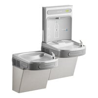 Zurn Elkay EZSTLDDWSLK ezH20 Light Gray Hands-Free Non-Filtered Bottle Filling Station with Versatile Bi-Level Drinking Fountain - Non-Refrigerated