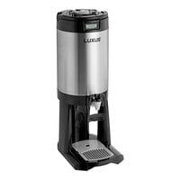 Fetco L4D-20TLA Luxus 2 Gallon Stainless Steel Hands-Free Coffee Dispenser with Stand and Antimicrobial Handle