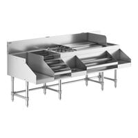Regency Spec Line CCS-2972-12WB12LR 72" Stainless Steel Combination Cocktail Station with Liquor Display Rack and Drainboard