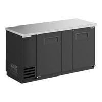 True TBB-3-HC 69 1/8" Black Solid Door Back Bar Refrigerator with LED Lighting