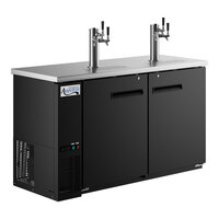 Avantco UDD-60-HC (2) Triple Tap Shallow Depth Kegerator Beer Dispenser - Black, (2) 1/2 Keg Capacity
