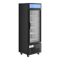 MainStreet Equipment GMC-12 23 5/8" Black Swing Glass Door Merchandiser Refrigerator - 120V