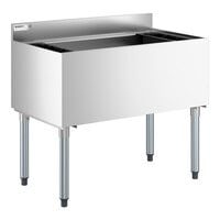 Regency IB213612 21" x 36" Stainless Steel Underbar Ice Bin with Bottle Holders - 119 lb.