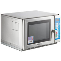 Solwave Ameri-Series SWA12T Medium-Duty Stainless Steel Commercial Microwave with Push Button Controls - 120V, 1,200W