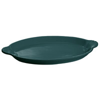 Tablecraft CW3030HGN 20" x 14" Hunter Green Cast Aluminum Oval Shell Platter