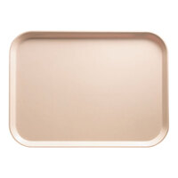 Cambro 1318106 12 5/8" x 17 3/4" x 11/16" Rectangular Light Peach Fiberglass Camtray - 12/Case