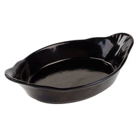 Tablecraft CW1710BK 28 oz. Black Oval Au Gratin Dish