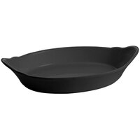 Tablecraft CW1720BK 1.3 Qt. Black Oval Au Gratin Dish