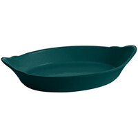 Tablecraft CW1720HGN 1.3 Qt. Hunter Green Oval Au Gratin Dish