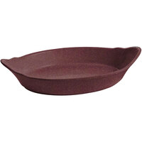 Tablecraft CW1710MAS 28 oz. Maroon Speckle Oval Au Gratin Dish