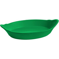 Tablecraft CW1710GN 28 oz. Green Oval Au Gratin Dish