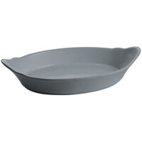 Tablecraft CW1720GY 1.3 Qt. Gray Oval Au Gratin Dish