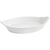 Tablecraft CW1710W 28 oz. White Oval Au Gratin Dish