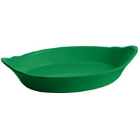 Tablecraft CW1720GN 1.3 Qt. Green Oval Au Gratin Dish