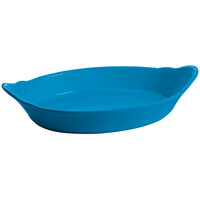 Tablecraft CW1720SBL 1.3 Qt. Sky Blue Oval Au Gratin Dish