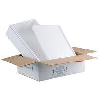 Polar Tech Thermo Chill Overnite Insulated Food Pan Shipping Box with Foam Container ON55C 20" x 12" x 5" - 36/Pallet