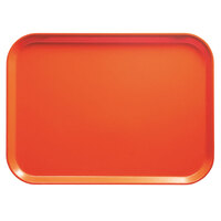 Cambro 1318222 12 5/8" x 17 3/4" x 11/16" Rectangular Orange Pizzazz Fiberglass Camtray - 12/Case