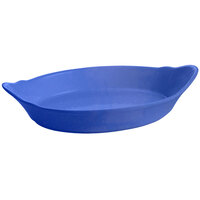 Tablecraft CW1720BS 1.3 Qt. Blue Speckle Oval Au Gratin Dish