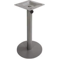 BFM Seating Margate Standard Height Outdoor / Indoor 16" Silver Round Table Base with Umbrella Hole