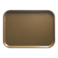 Cambro 1318513 12 5/8" x 17 3/4" x 11/16" Rectangular Bay Leaf Brown Fiberglass Camtray - 12/Case