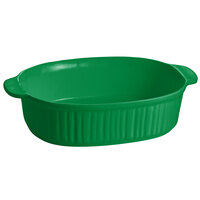 Tablecraft CW2095GN Green 4 Qt. Oval Casserole Dish with Ridges