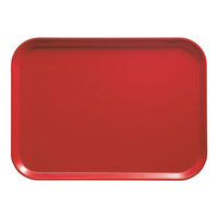 Cambro 3253510 12 3/4" x 20 7/8" (32,5 x 53 cm) Rectangular Metric Signal Red Fiberglass Camtray - 12/Case