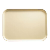 Cambro 1318537 12 5/8" x 17 3/4" x 11/16" Rectangular Cameo Yellow Customizable Fiberglass Camtray - 12/Case