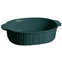 Tablecraft CW2095HGN Hunter Green 4 Qt. Oval Casserole Dish with Ridges