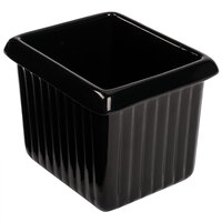 Tablecraft CW1520BK 1 Qt. Black Cast Aluminum Rectangle Server with Ridges