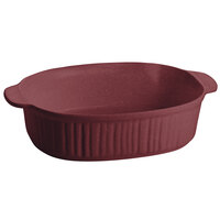 Tablecraft CW2095MAS Maroon Speckle 4 Qt. Oval Casserole Dish with Ridges